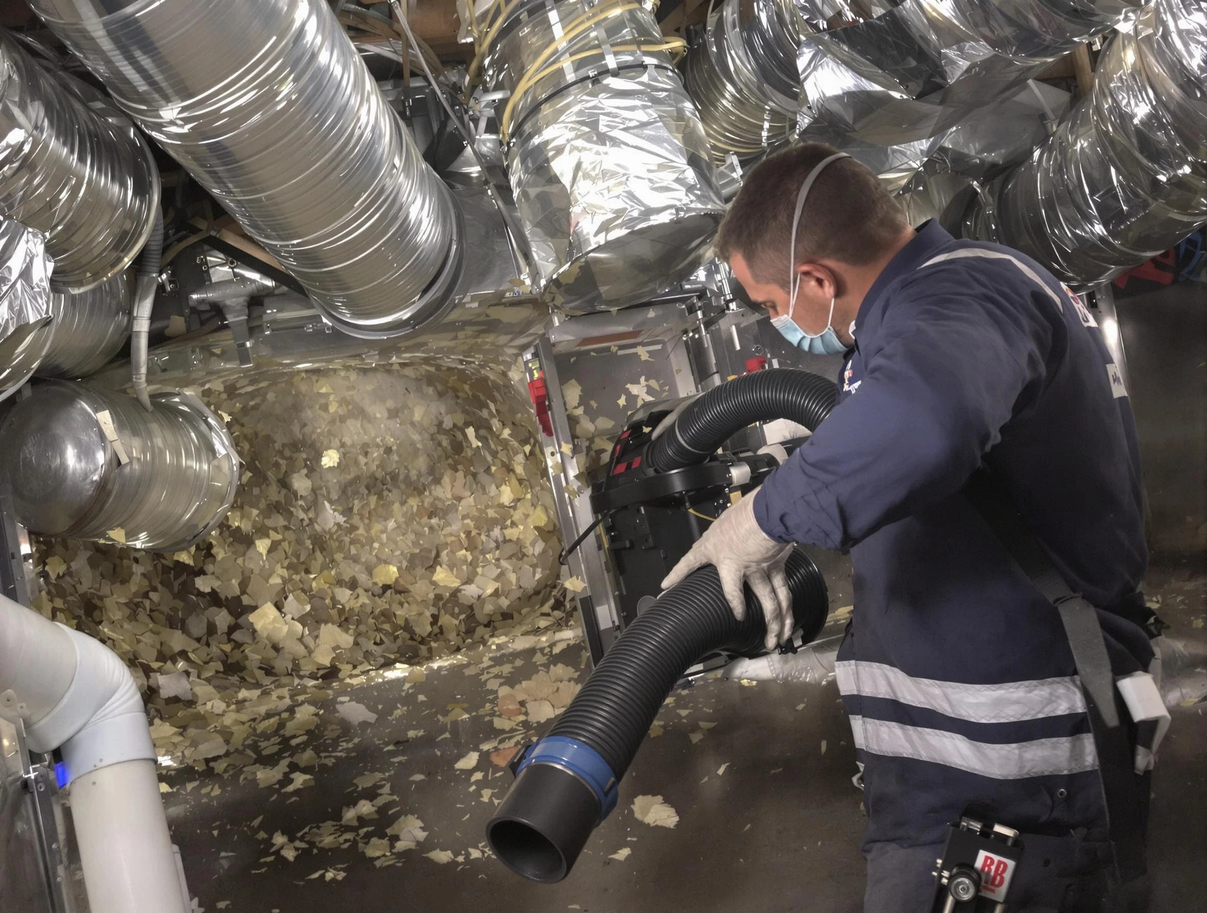 Irondale Air Duct Cleaning specialist operating negative pressure cleaning equipment for thorough duct maintenance in Irondale