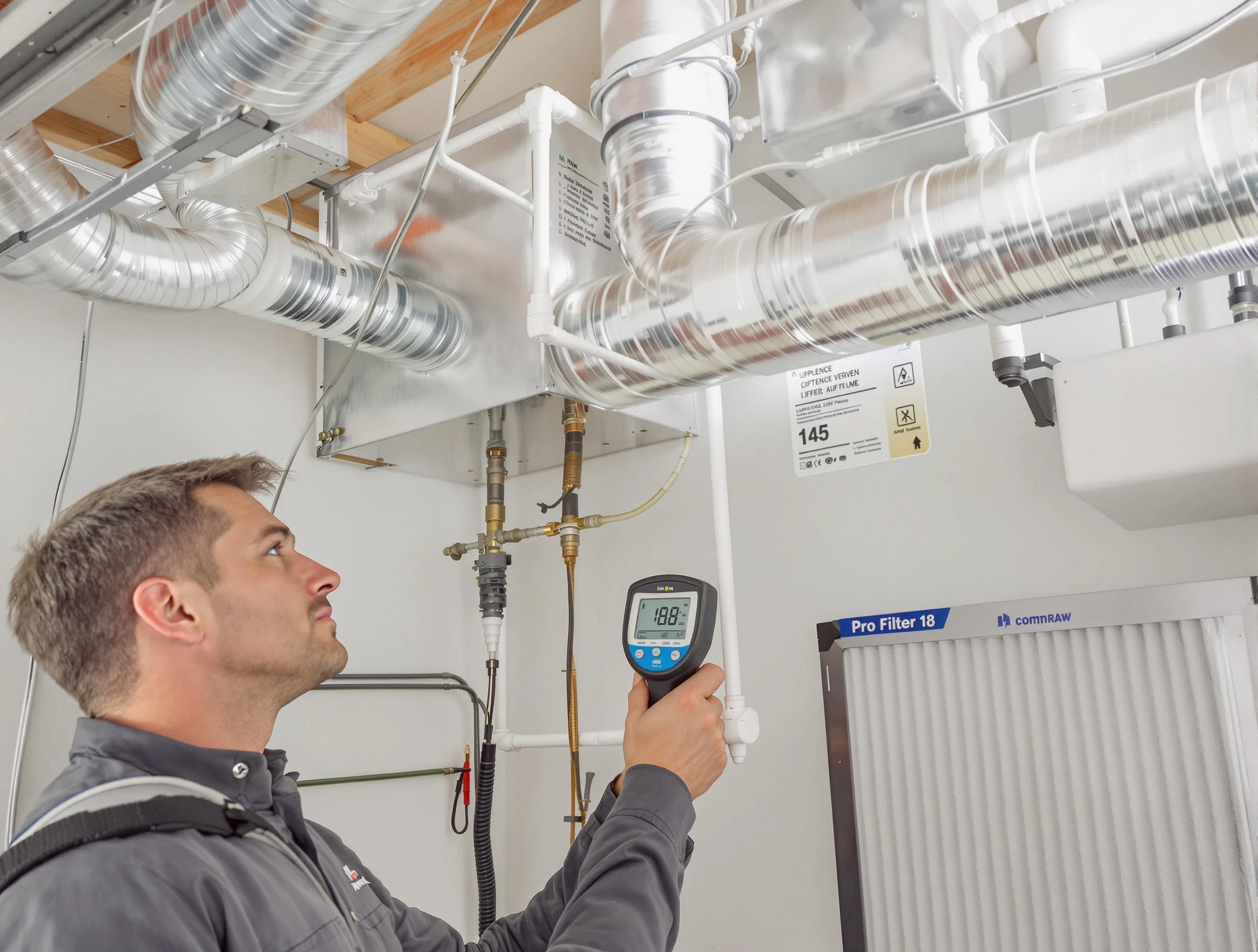 Irondale Air Duct Cleaning expert conducting detailed filter system inspection using diagnostic tools in Irondale
